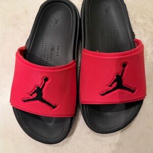 Jordan Red and Black Slide Sandals